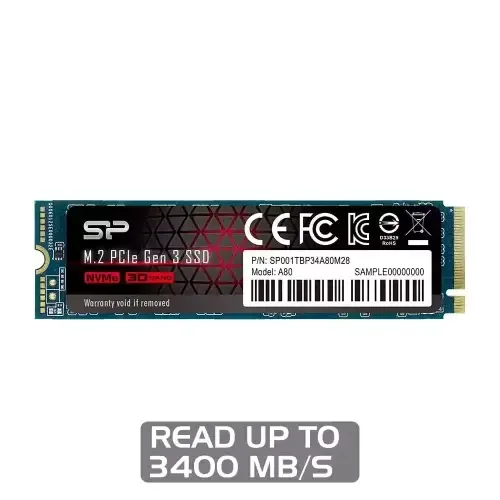اس اس دی اینترنال سیلیکون پاورGen3x4 PCIe مدل P34A80 ظرفیت 512 گیگابایت